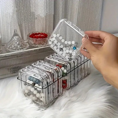 Jewelry Box - Organizer Stackable Clear 13-Piece Transparent Dust-Proof Storage - product detail view 10