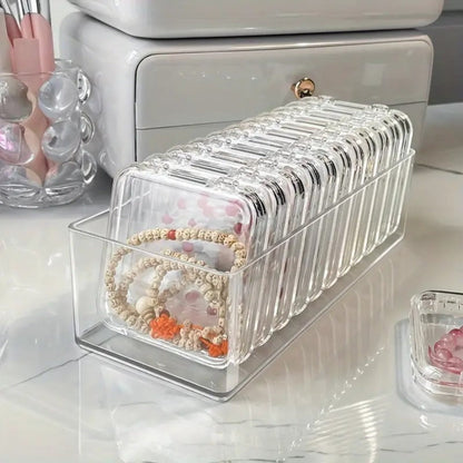 Jewelry Box - Organizer Stackable Clear 13-Piece Transparent Dust-Proof Storage - product detail view 13