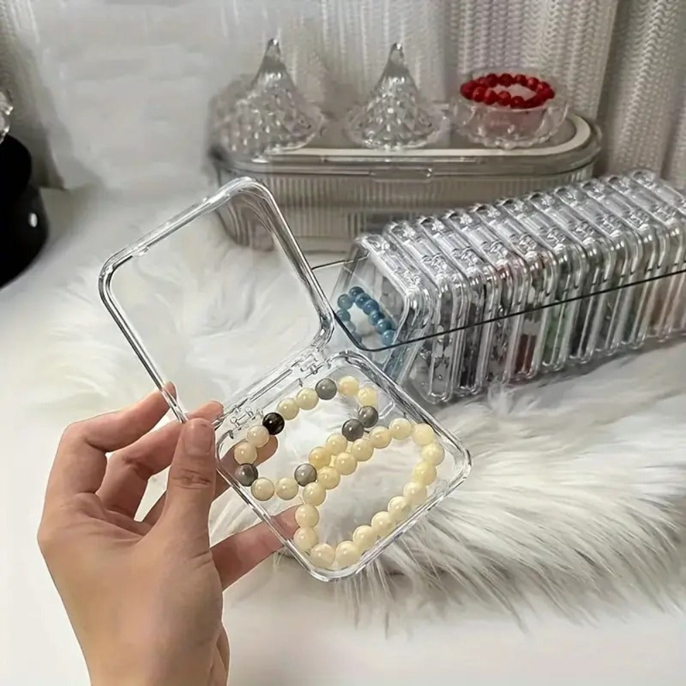 Jewelry Box - Organizer Stackable Clear 13-Piece Transparent Dust-Proof Storage - product detail view 14