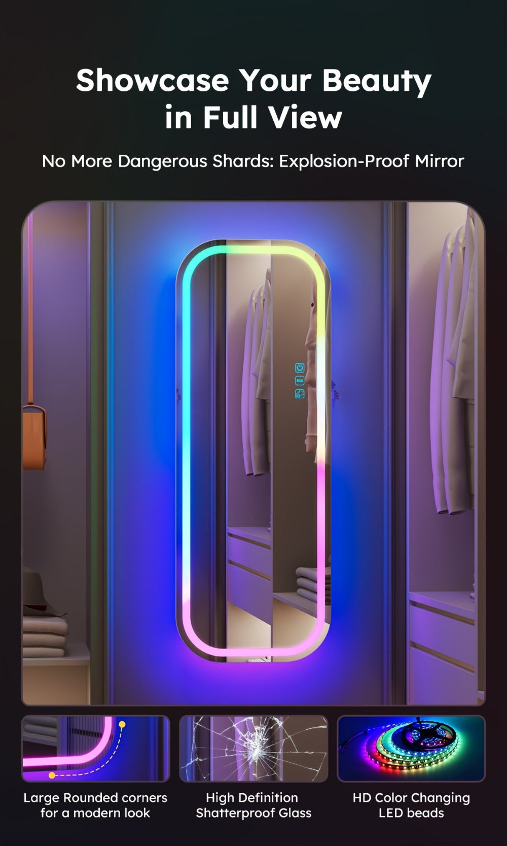 Jewelry Cabinet with LED Lighting for Organized Everyday Storage in Bedroom detail image - detail view 17