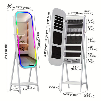 Jewelry Cabinet with LED Lighting for Organized Everyday Storage in Bedroom detail image - detail view 4