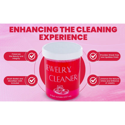Jewelry Cleaner - Solution 8 fl oz Gold, Silver & Platinum Dip with Cleaning Brush, Strainer - product detail view 6