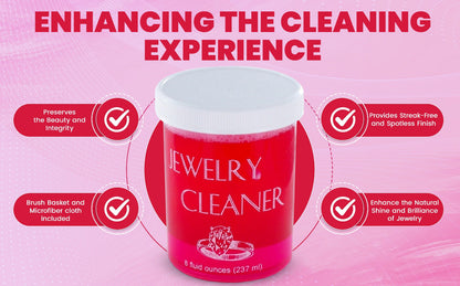 Jewelry Cleaner - Solution 8 fl oz Gold, Silver & Platinum Dip with Cleaning Brush, Strainer - product detail view 11