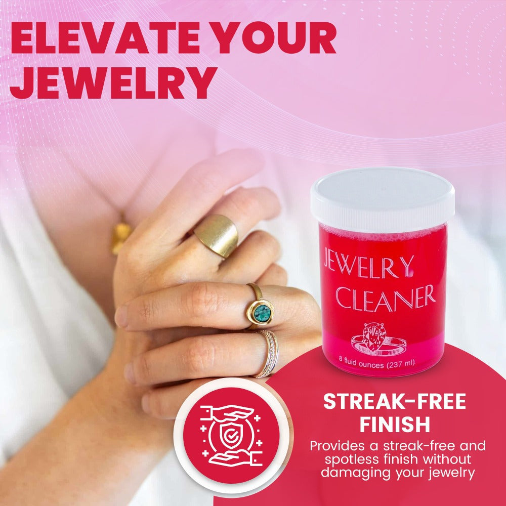 Jewelry Cleaner - Solution 8 fl oz Gold, Silver & Platinum Dip with Cleaning Brush, Strainer - product detail view 18