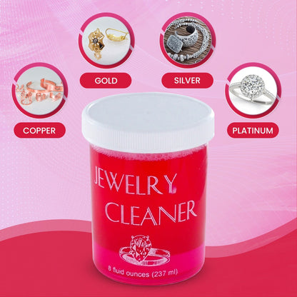 Jewelry Cleaner - Solution 8 fl oz Gold, Silver & Platinum Dip with Cleaning Brush, Strainer - product detail view 19
