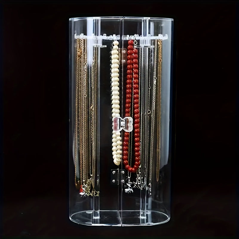 Jewelry Display Stand - Clear Acrylic Dustproof Necklace & Bracelet Organizer with Shelves for - product detail view 13