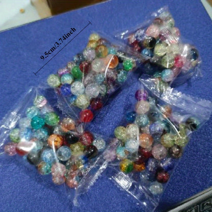 Jewelry Making Beads - Crackle Stone 399 Pcs Set 10mm Assorted Multicolor Round for , Bracelets - product detail view 5
