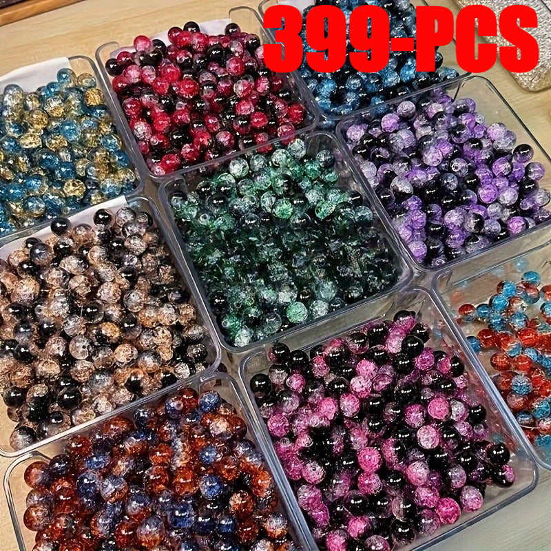 Jewelry Making Beads - Crackle Stone 399 Pcs Set 10mm Assorted Multicolor Round for , Bracelets - product detail view 13