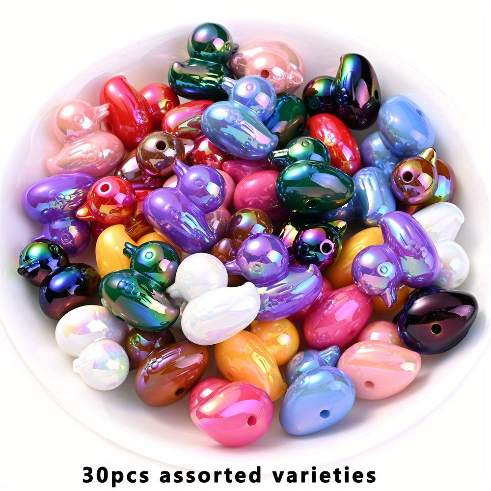 Jewelry Making Beads - Focal for Pens 30pcs 3D Duck Acrylic Bulk for Beadable Pens, Keychains - product detail view 10
