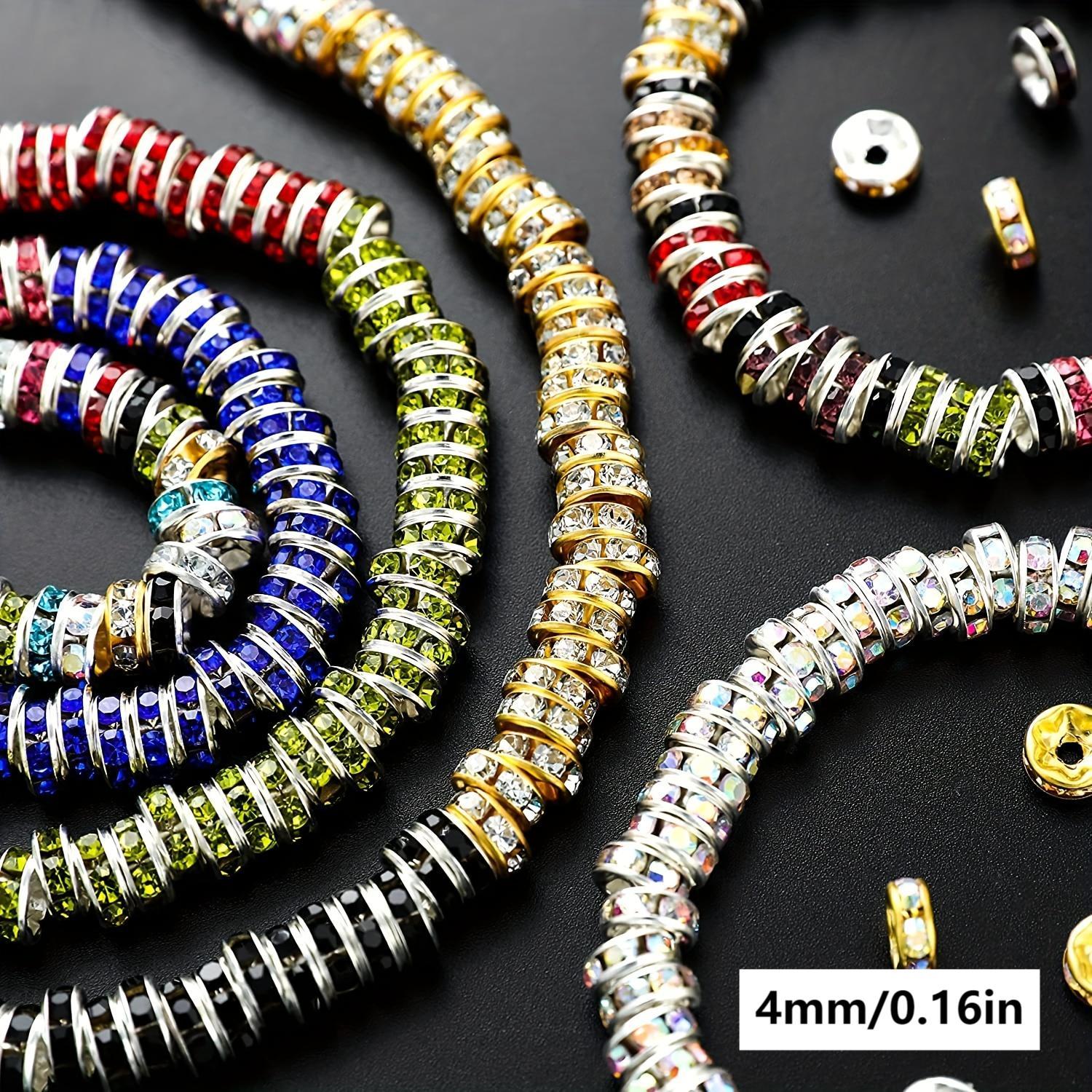 Jewelry Making Beads - Rondelle Spacer 500pcs Mixed Color White AB Iron Round 4mm 6mm 8mm 10mm - product detail view 21