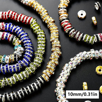 Jewelry Making Beads - Rondelle Spacer 500pcs Mixed Color White AB Iron Round 4mm 6mm 8mm 10mm - product detail view 23