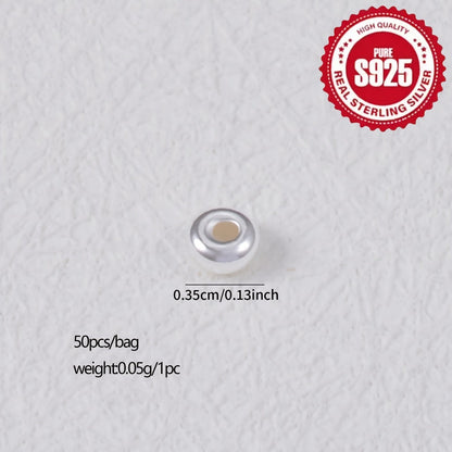 Jewelry Making Beads - S925 Sterling Silver Wheel Spacer 50pcs 3.5mm & 4.5mm Loose Rondelle for - product detail view 3