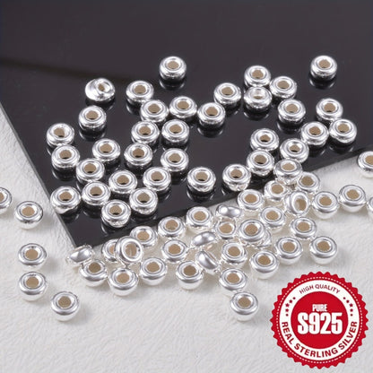 Jewelry Making Beads - S925 Sterling Silver Wheel Spacer 50pcs 3.5mm & 4.5mm Loose Rondelle for - product detail view 9