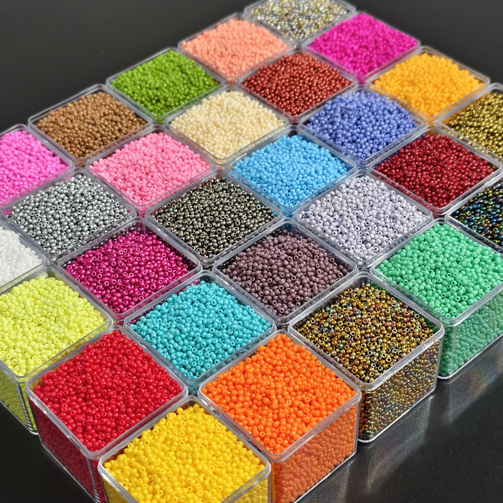 Jewelry Making Beads - Seed 18800pcs 30 Colors 1.8mm Czech Resin Round Spacer Mixed Pack for DIY - product detail view 13