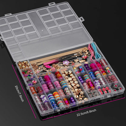 Jewelry Making Kit - Charm Bracelet 305pcs DIY Supplies with Golden & Silver Beads, Colorful - product detail view 7