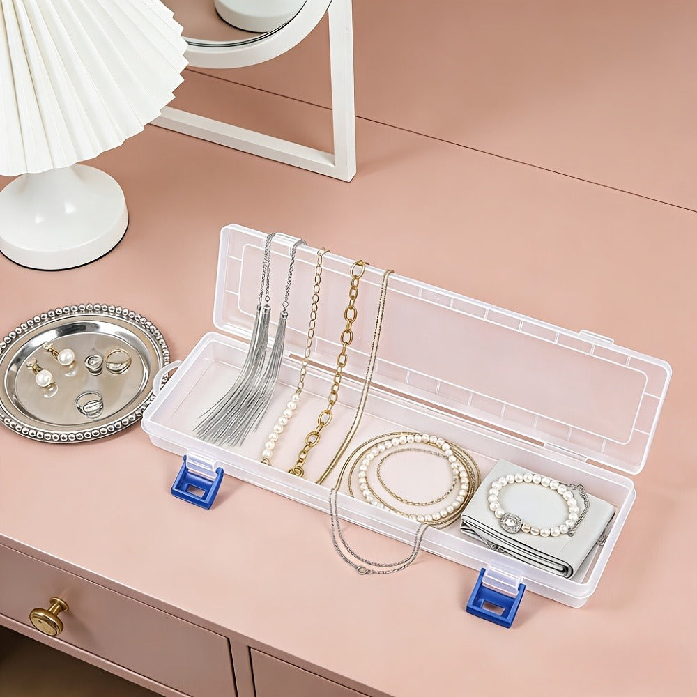 Jewelry Organizer - Clear Plastic Storage Boxes Stackable with Handle Portable Travel for - product detail view 3