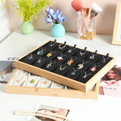 Jewelry Organizer - Tray Stackable 18 Compartments Velvet Drawer Insert Divider for Earrings - product detail view 4
