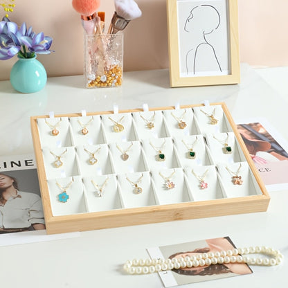 Jewelry Organizer - Tray Stackable 18 Compartments Velvet Drawer Insert Divider for Earrings - product detail view 7