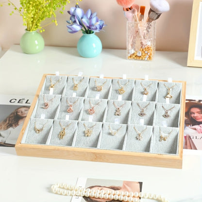 Jewelry Organizer - Tray Stackable 18 Compartments Velvet Drawer Insert Divider for Earrings - product detail view 11
