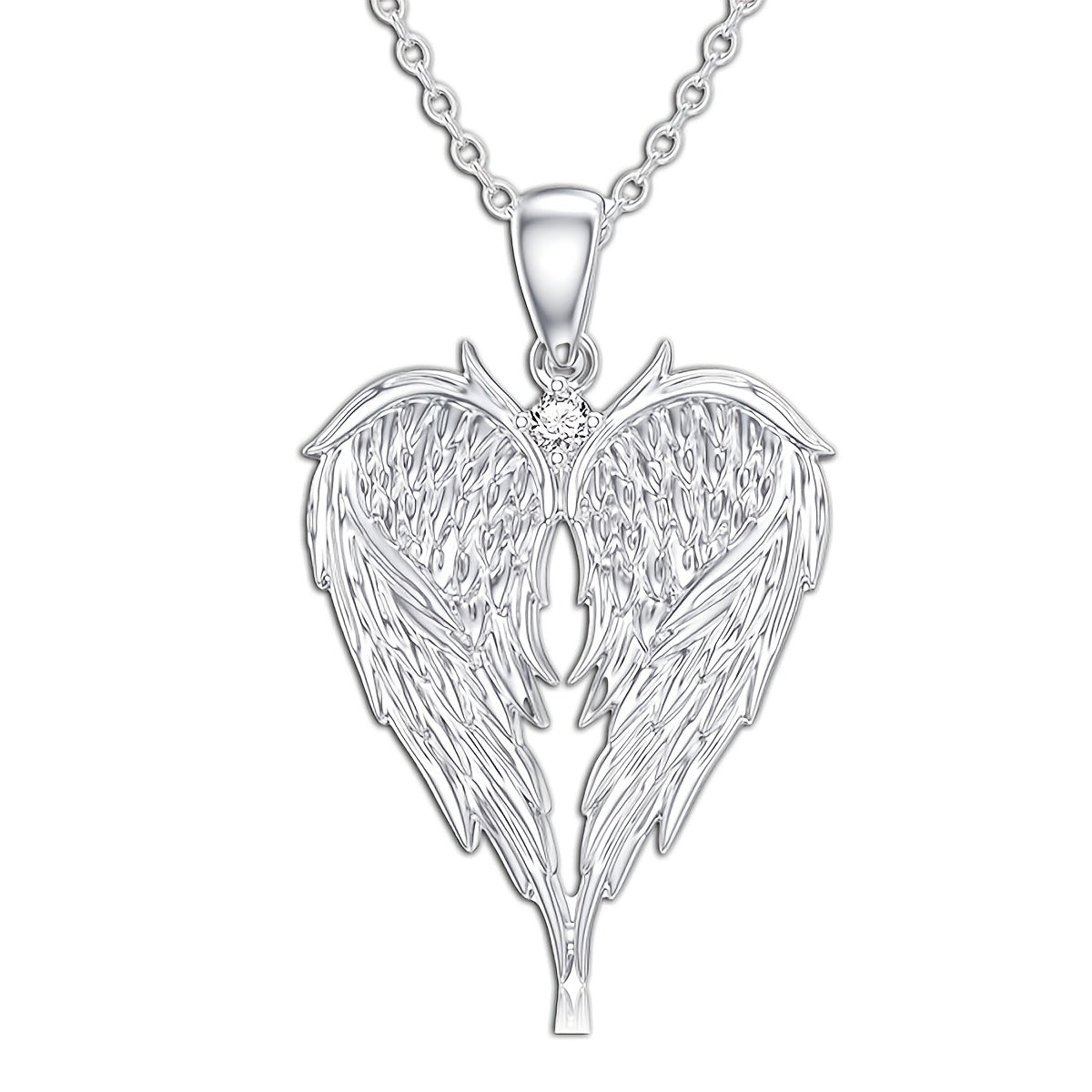 Jewelry Set for Women - Angel Wings Heart Pendant Earrings Necklace Boho Vintage Silver Romantic - product detail view 13