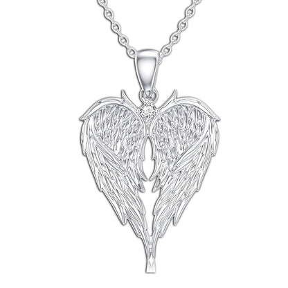 Jewelry Set for Women - Angel Wings Heart Pendant Earrings Necklace Boho Vintage Silver Romantic - product detail view 13