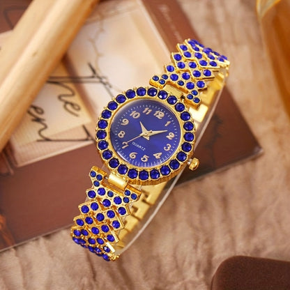 Jewelry Set with Watch - Blue Rhinestone Women's & 6pcs Luxury Crystal Quartz with Matching Fashion - product detail view 2