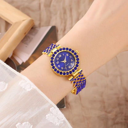 Jewelry Set with Watch - Blue Rhinestone Women's & 6pcs Luxury Crystal Quartz with Matching Fashion - product detail view 5