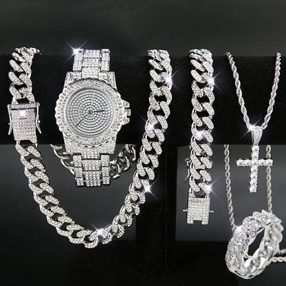 Jewelry Set for Women with Watch - Gold-Tone Watch and Chain, 5 Pieces - product detail view 2