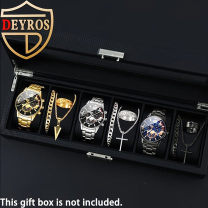 Jewelry Set with Watch - Men's 12pcs & 3 Quartz Watches, 9pcs Hip-Hop Bracelet, Necklace & Ring - product detail view 22