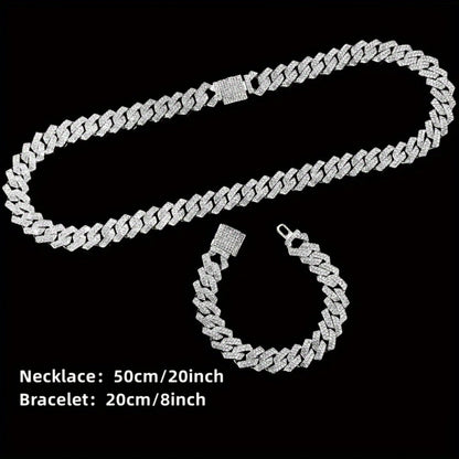 Jewelry Set with Watch - Men's 4pcs Lab Diamond & Gift Diamond-Inlaid Bracelet, Lab-Created Stone - product detail view 3