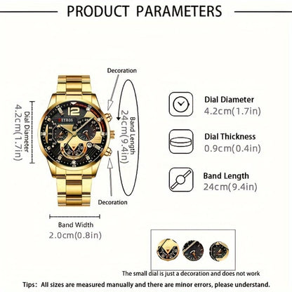 Jewelry Set with Watch - Men's & Gift 16pcs 4 Quartz Analog Watches + 12pcs Bracelet Necklace Ring - product detail view 9