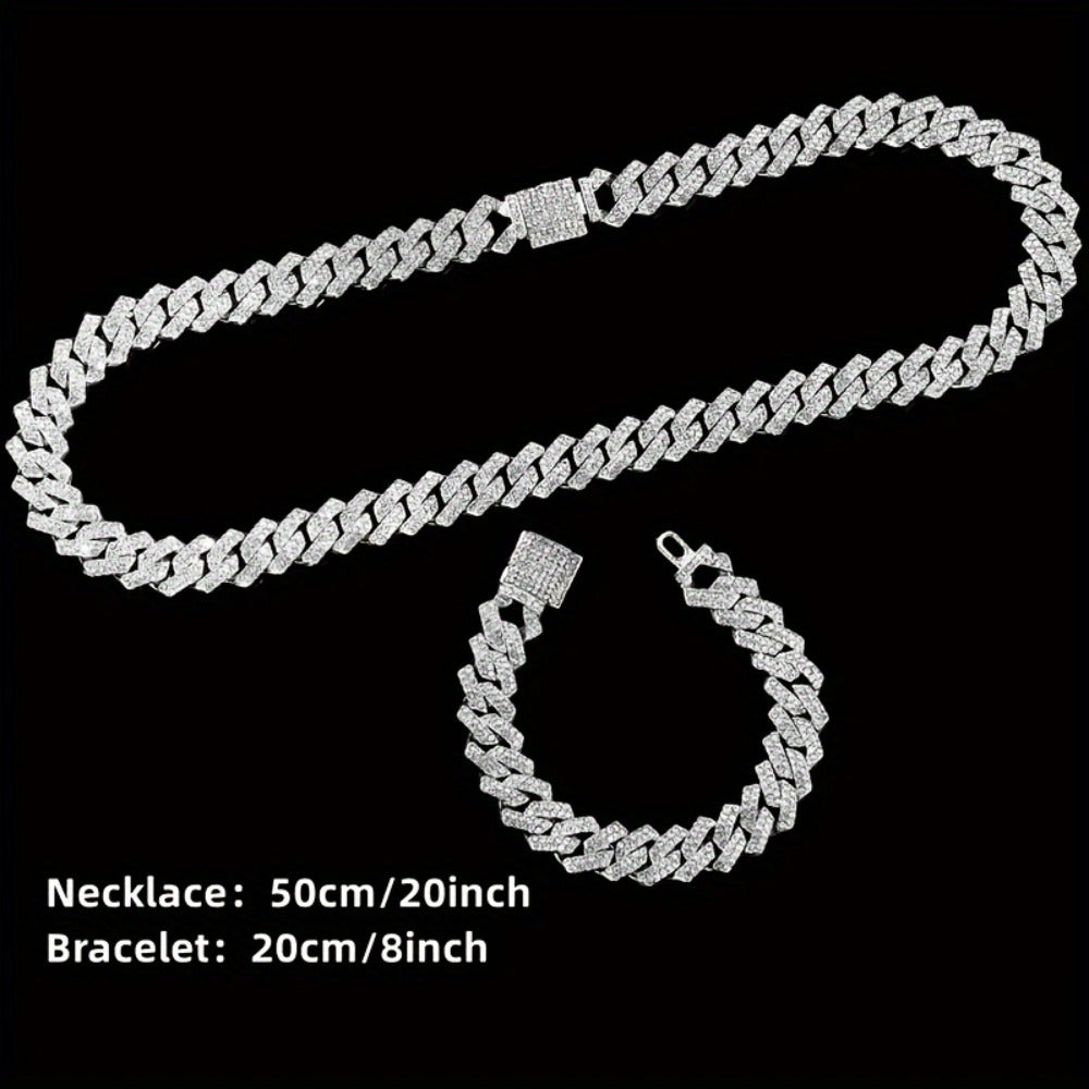Jewelry Set with Watch - Men's Rhinestone Quartz & 3pcs or 4pcs Bundle with Cross Necklace & - product detail view 4