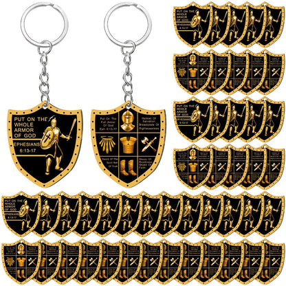 Keychain - Armor of God Bulk 36pcs Christian Religious Gift Acrylic Zinc Alloy - main product view