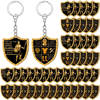 Keychain - Armor of God Bulk 36pcs Christian Religious Gift Acrylic Zinc Alloy - product detail view 6