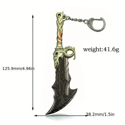 Keychain - Axe Men Fantasy Viking Battle Axe Pendant Zinc Alloy with Iron Chain & - product detail view 2