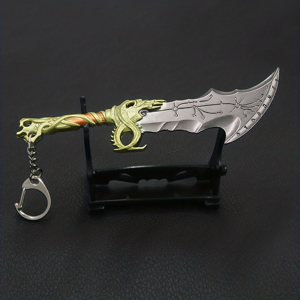 Keychain - Axe Men Fantasy Viking Battle Axe Pendant Zinc Alloy with Iron Chain & - product detail view 5