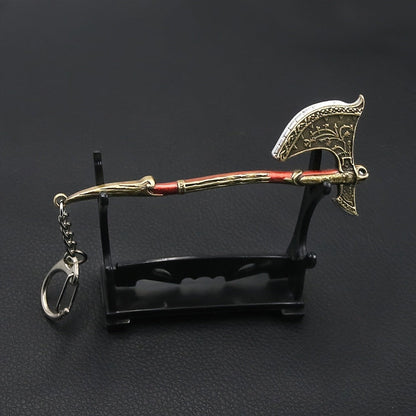 Keychain - Axe Men Fantasy Viking Battle Axe Pendant Zinc Alloy with Iron Chain & - product detail view 10