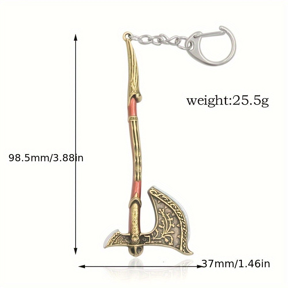 Keychain - Axe Men Fantasy Viking Battle Axe Pendant Zinc Alloy with Iron Chain & - product detail view 11
