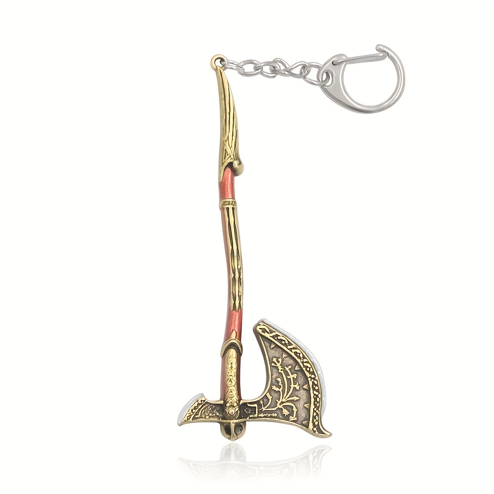 Keychain - Axe Men Fantasy Viking Battle Axe Pendant Zinc Alloy with Iron Chain & - product detail view 12