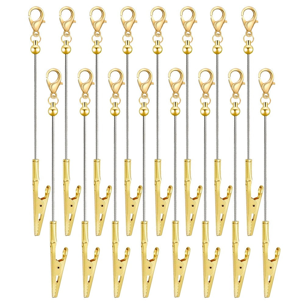 Keychain - Beaded Business Card Holder 8/16pcs Alligator Clip Multi-Function Blank - product detail view 7