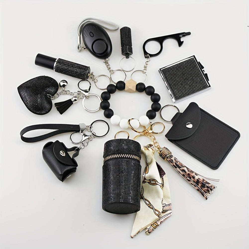 Keychain - Charm Set 11 Pcs - Light Up Perfume Bottle Heart Tassel Bag Charms with - product detail view 4