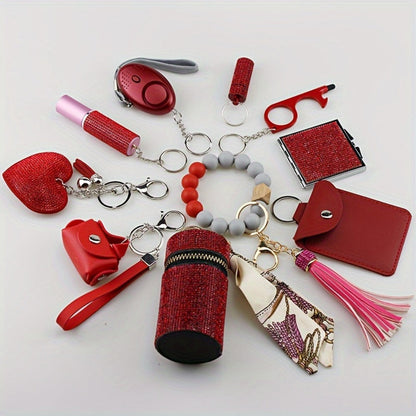 Keychain - Charm Set 11 Pcs - Light Up Perfume Bottle Heart Tassel Bag Charms with - product detail view 6