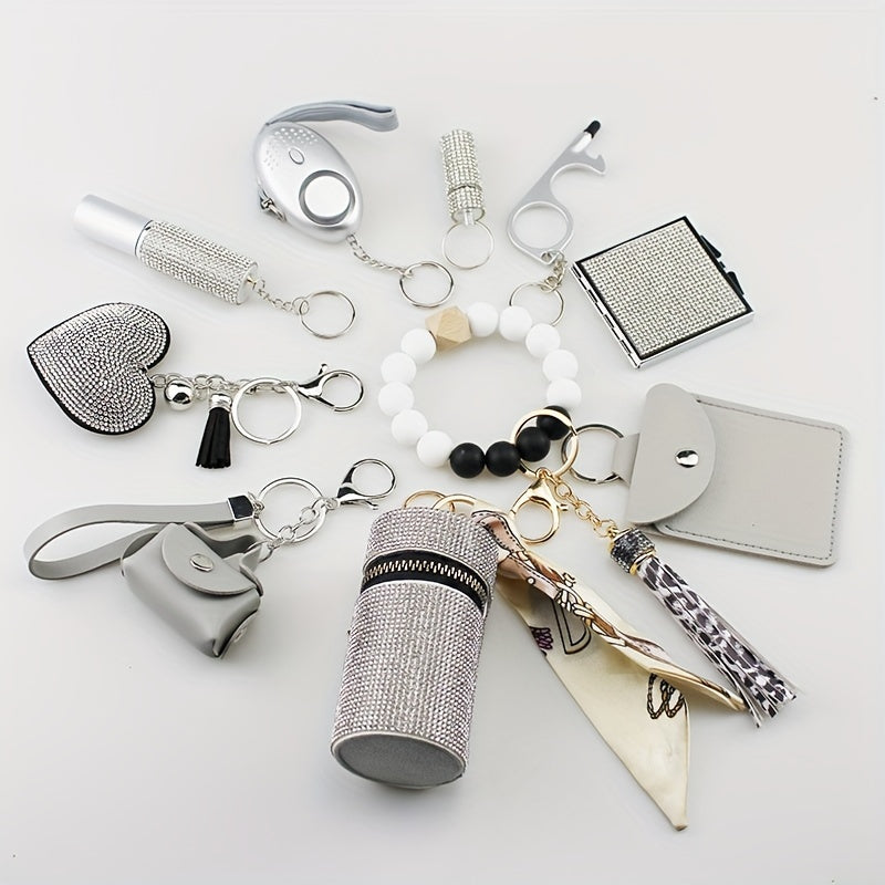 Keychain - Charm Set 11 Pcs - Light Up Perfume Bottle Heart Tassel Bag Charms with - product detail view 12