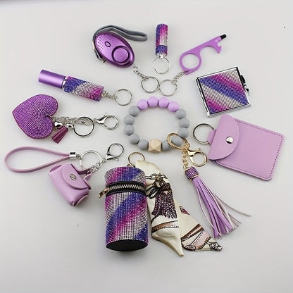 Keychain - Charm Set 11 Pcs - Light Up Perfume Bottle Heart Tassel Bag Charms with - product detail view 13