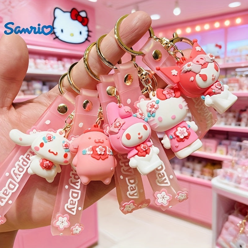Keychain - Hello Kitty Set 5 Pack | Sanrio Cherry Blossom Series Backpack Charm, Car - product detail view 13