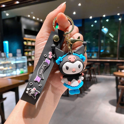 Keychain - Kuromi Pendant | Sanrio Character Doll Key Ring, Cute Anime Charm Hanging - product detail view 8