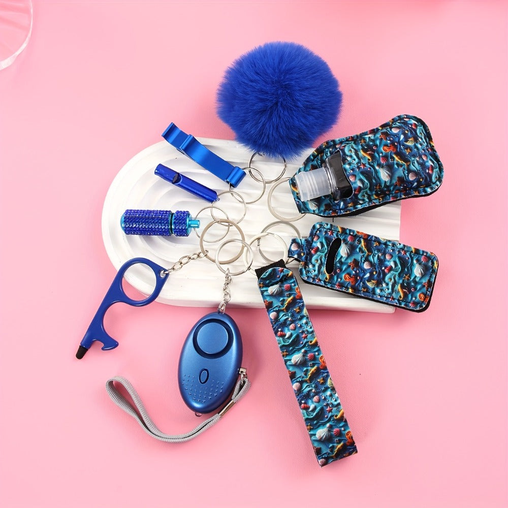 Keychain - Safety Set Women 9pcs Self Defense Gift Box Personal Alarm Pom-Pom - product detail view 10