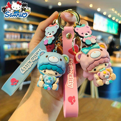 Keychain - Sanrio Set 7 Pack | Cute Cartoon Character Bag Charm & Car Key Decoration - product detail view 2
