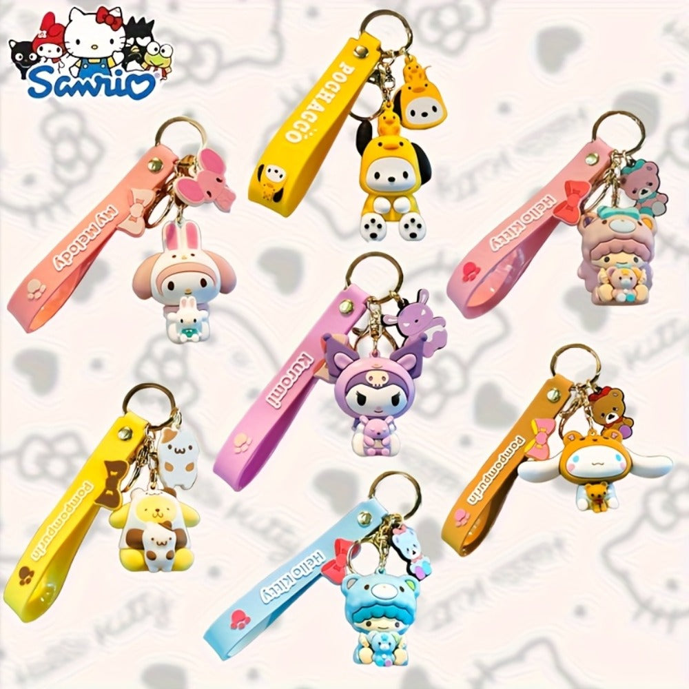 Keychain - Sanrio Set 7 Pack | Cute Cartoon Character Bag Charm & Car Key Decoration - product detail view 12