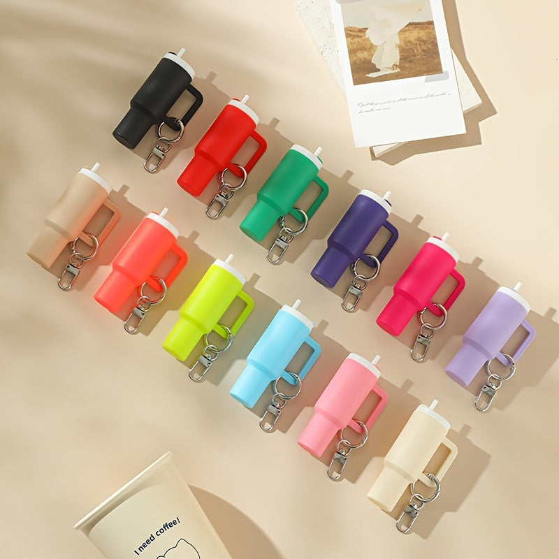Keychain - Set Women Lipstick Holder Cup Mixed Color Bag Charm Cute Plastic Mini Cup - product detail view 16